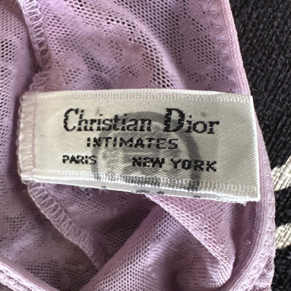 NWT Vintage Christian Dior Monogrammed w Print Lavender Lace Bodysuit - Picture 6 of 13